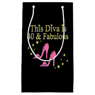 40 AND FABULOUS PINK SHOE QUEEN DESIGN SMALL GIFT BAG