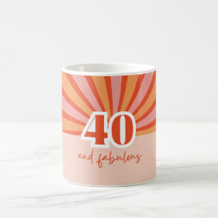 "40 and fabulous", retro birthday gift  coffee mug