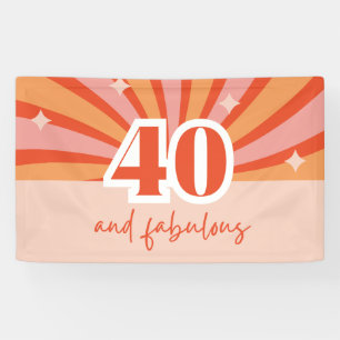 "40 and fabulous", retro birthday party banner