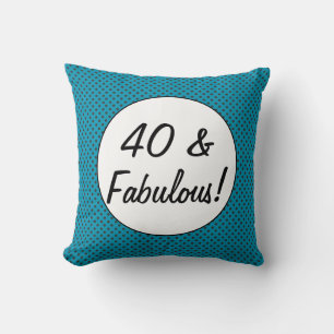 40 and Fabulous Retro Polka Dots Cushion