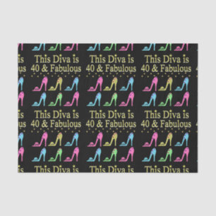 40 AND FABULOUS SHOE QUEEN DESIGN TISSUE PAPER