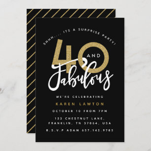 40 and fabulous surprise birthday party invitation
