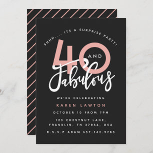 40 and fabulous surprise birthday party invitation
