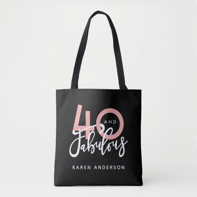 40 and fabulous  tote bag (Front)
