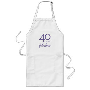 40 and Fabulous, Violet and White Apron