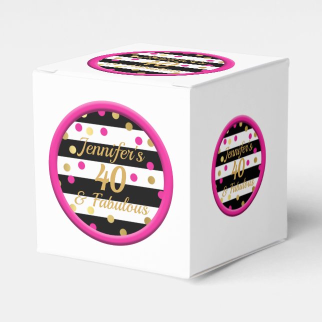 40 and Fabulous White Cupcake Box (Front Side)