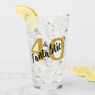 40 and Fantastic Years 40th Birthday party Glass