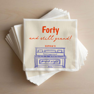 40 and Still Grand Piano Night Birthday Party Napkin