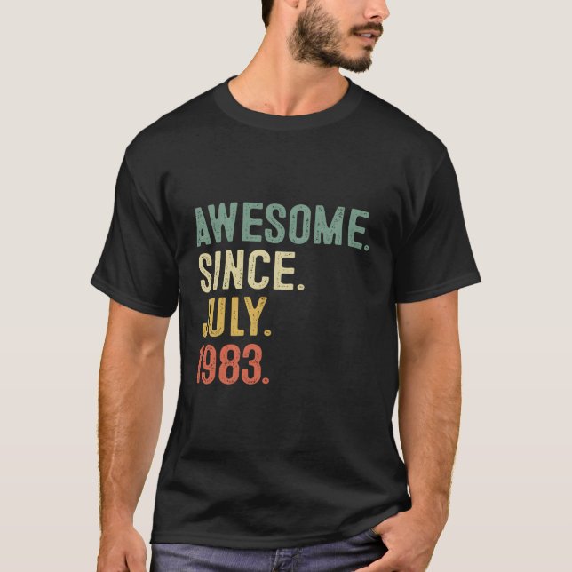 40 Awesome Since July 1983 40Th T-Shirt (Front)