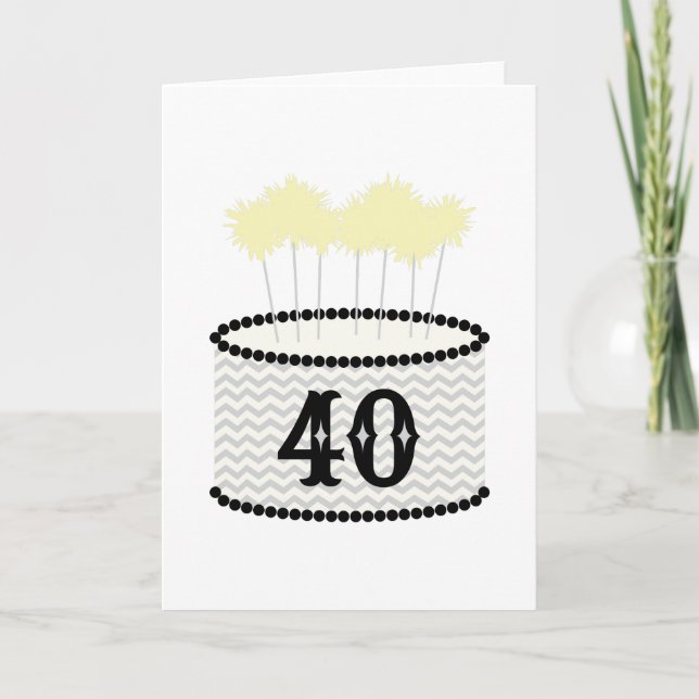 40 Birthday Cake Card (Front)