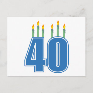 40 Birthday Candles (Blue / Green) Postcard