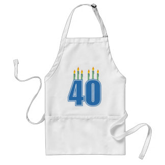 40 Birthday Candles (Blue / Green) Standard Apron