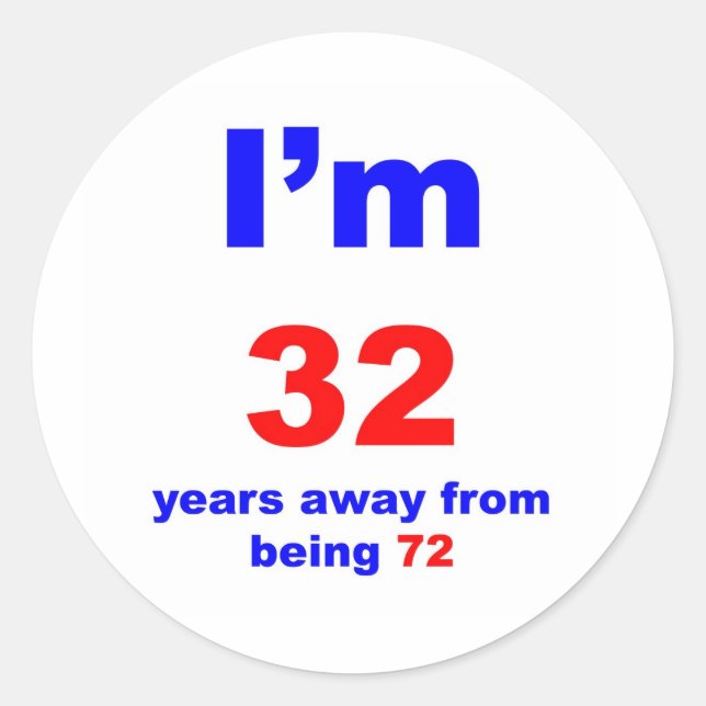 40 Birthday Classic Round Sticker (Front)
