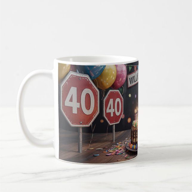 40 birthday coffee mug (Left)