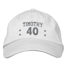 40 Birthday Custom Name SILVER Embroidery V64A