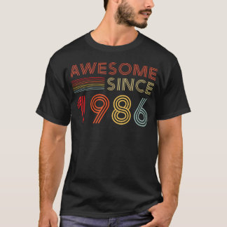 40 Birthday Decorations Men 40Yr Awesome 1986 T-Shirt