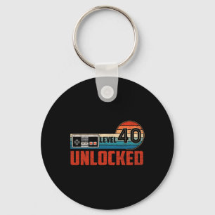 40 Birthday Gift Unlocked Level 40 Vintage Game Co Key Ring