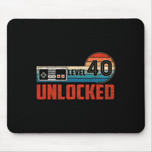 40 Birthday Gift Unlocked Level 40 Vintage Game Co Mouse Mat