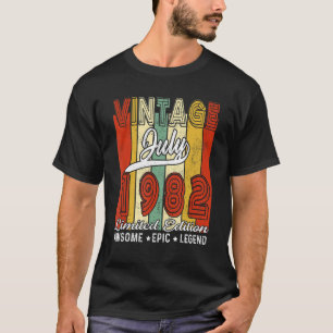 40 Birthday Vintage July 1982 Awesome Epic Legend T-Shirt