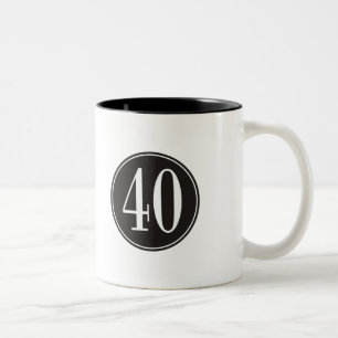 #40 Black Circle Two-Tone Coffee Mug