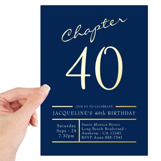 40 Blue 40th Birthday Party Gold (Creator Uploaded)