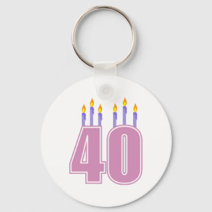 40 Candles (Pink / Purple) Key Ring