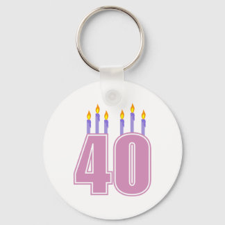 40 Candles (Pink / Purple) Key Ring