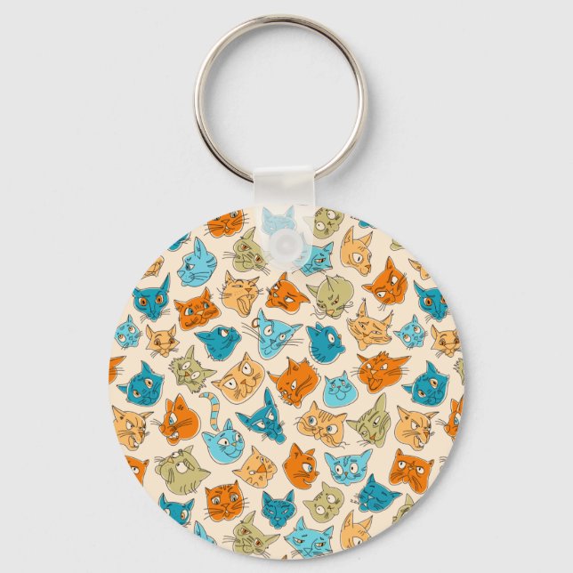 40 cat faces and one tail key ring (Front)