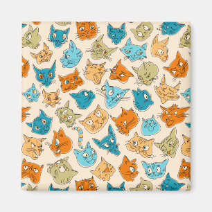 40 cat faces and one tail magnet
