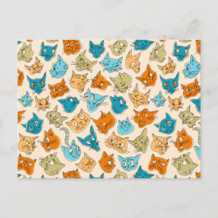 40 cat faces and one tail postcard