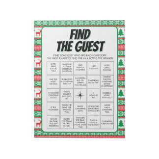 40 Christmas Find the Guest Bingo Games Notepad