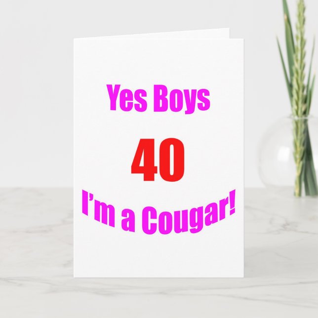 40 Cougar Birthday Card (Front)
