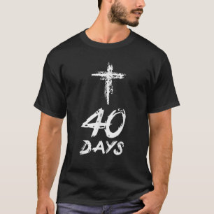 40 Days Christian Distressed Cross Easter Gift Len T-Shirt