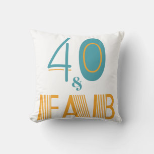 40 & Fab Modern Birthday Cushion