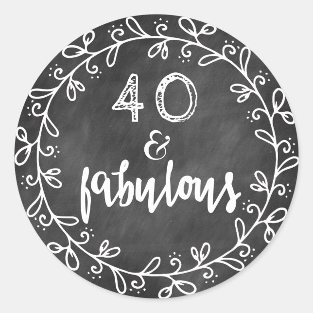 40 & Fabulous 40th Birthday Custom Stickers (Front)