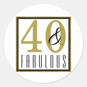 40 & Fabulous 40th Birthday Party Classic Round Sticker
