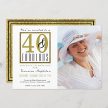 40 & Fabulous 40th Birthday Party Invitation