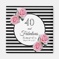 40 fabulous birthday black stripes pink florals