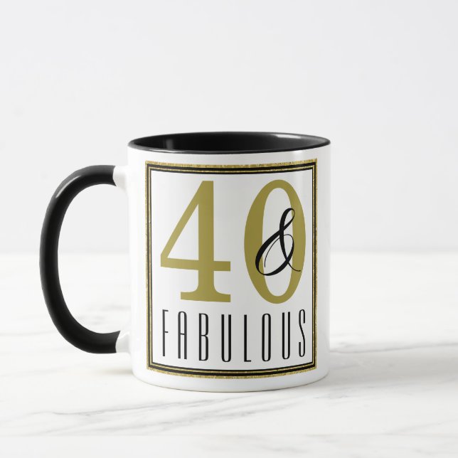 40 & Fabulous Birthday Celebration Mug (Left)