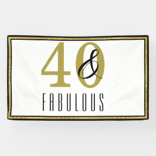 40 & Fabulous Birthday Party Celebration Banner