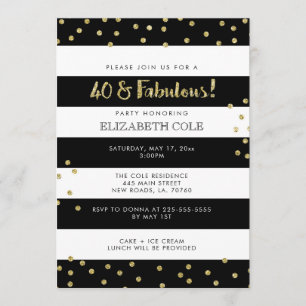 40 & Fabulous Birthday Party Invitations