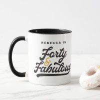 40 & fabulous birthday retro vintage script