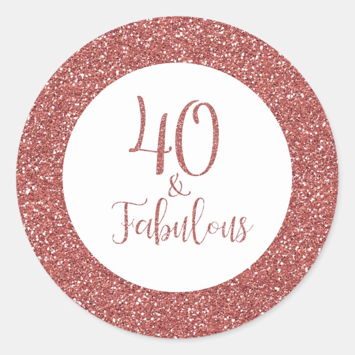 40 & Fabulous Birthday Rose Gold Glitter Can Cooler | Zazzle