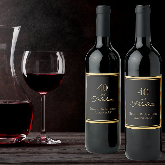 40 fabulous black gold elegant name wine label (Creator Uploaded)