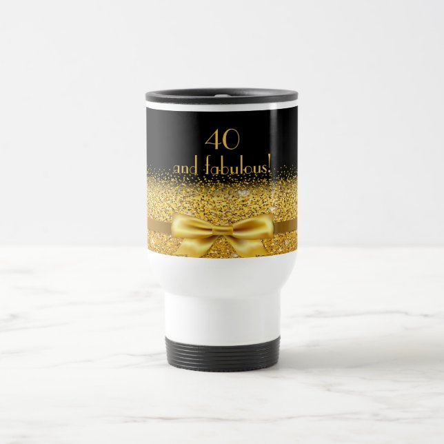 40 fabulous black gold name elegant travel mug (Center)