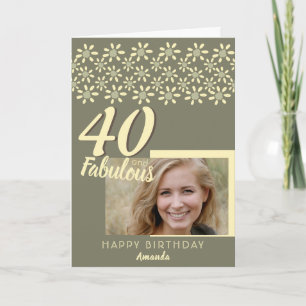 40 & Fabulous Daisy Flower Watercolor Photo Card