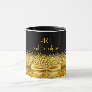 40 fabulous elegant golden bow on black mug