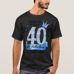 40 & Fabulous I Blue White Party Group Candid Phot T-Shirt