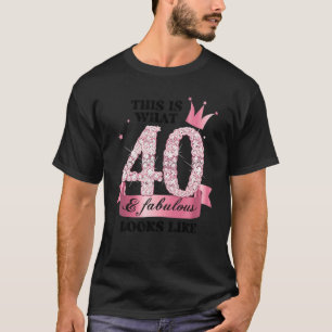 40 & Fabulous I Pink White Party Group Candid Phot T-Shirt