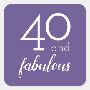 40 & Fabulous Milestone Birthday Violet Stickers